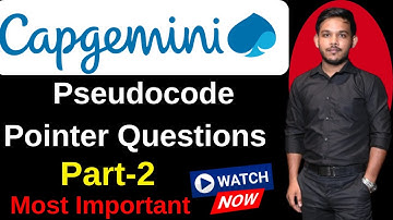 Capgemini Pseudocode Pointer Questions Part-2 #capgemini #pseudocode