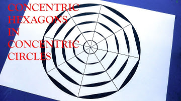 Easy Drawing Concentric Hexagons In Concentric Circles #draw #drawing #circles #geometric #hexagons