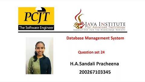 24. Database Management System | Task 24 | 1st Year | Java Institute