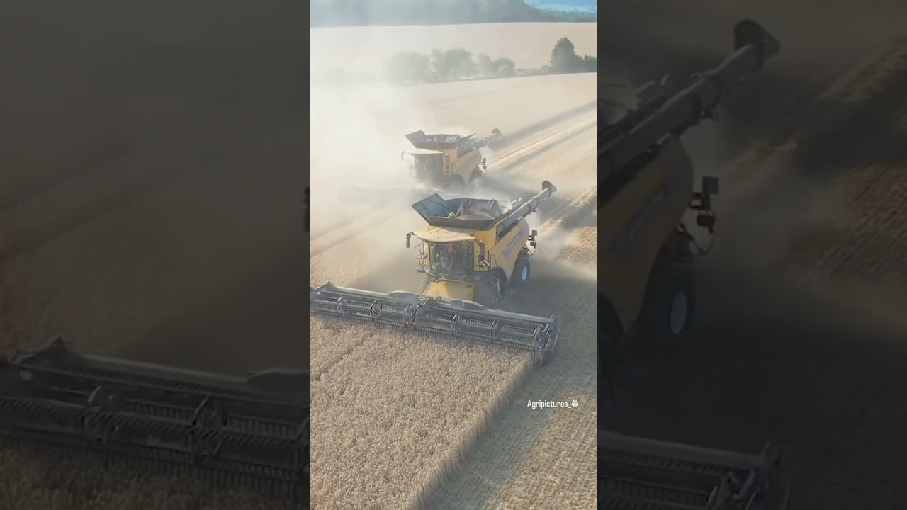 2× New Holland Cr 9.90 with MacDon Drapper