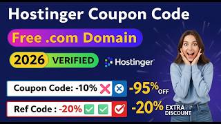Hostinger Coupon Code 2026: Extra Discount + Free Domain (LIVE Checkout Proof)