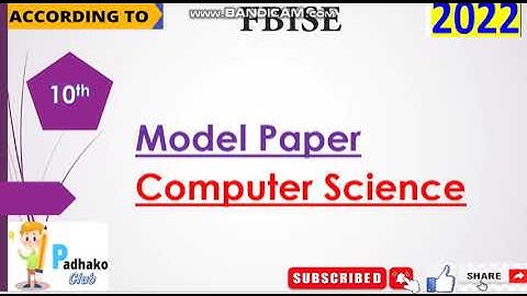 Model paper for X class | FBISE | Computer Science || SSC-II