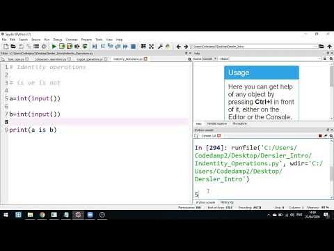 Python Proqramlaşdırma dili 14.14 Identity Operators - YouTube