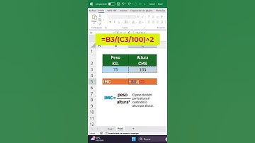 Calcula tu IMC fácilmente en Excel: ¡Aprende en 60 segundos!. #Excel #IMC #Salud #FórmulasExcel