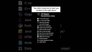 Comment 'Notes' to get the notes | #codeprep #notes #btech Btech, notes, handwritten, semester