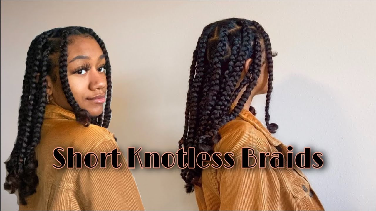 How To- Short Knotless Braids with Curly Ends 