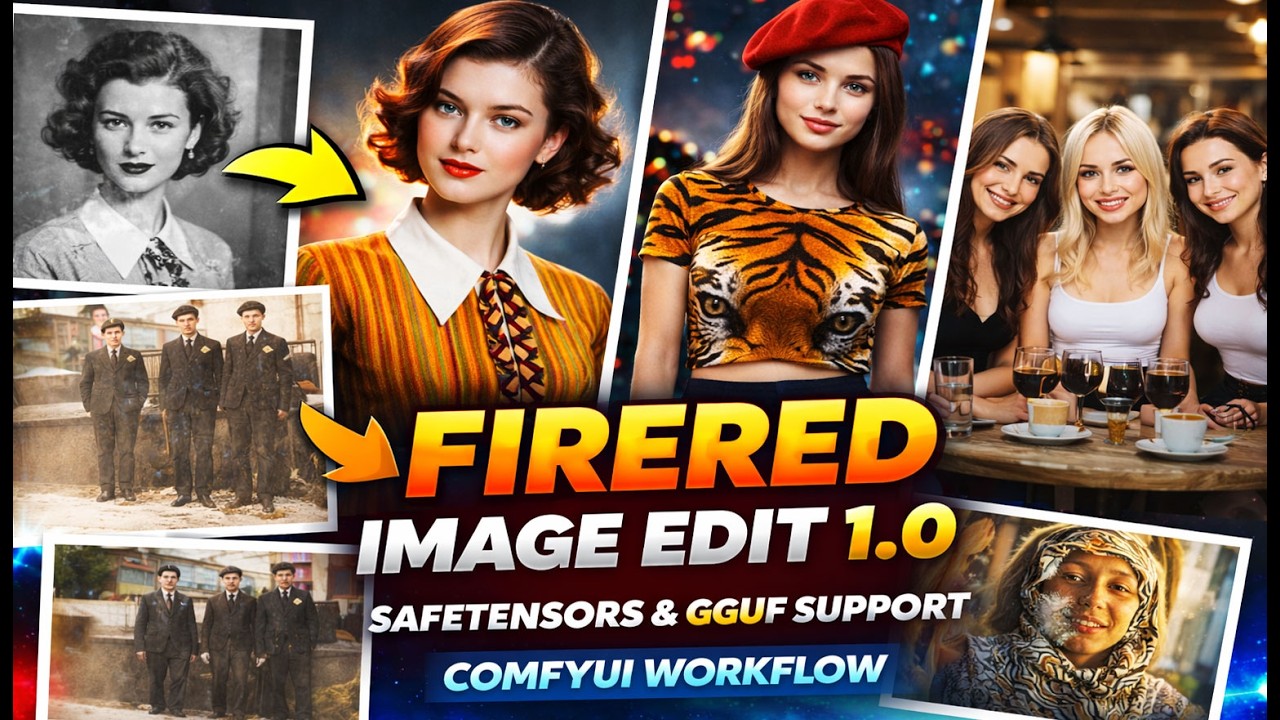 FireRed Image Edit in ComfyUI | Qwen Image Edit Workflow, Multi-Reference Edits & Restoration Tests