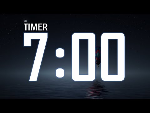Clock 7: 7 min timer with remainder music at 6, 5, 4, 3, 2, 1 minute, 10 sec and end music at 0 sec