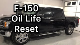 2018-2019 Ford F-150 Oil life reset procedure