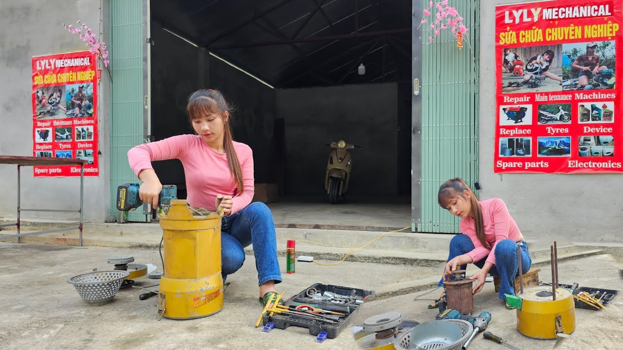 This talented girl has a knack for repairing tofu presses.
