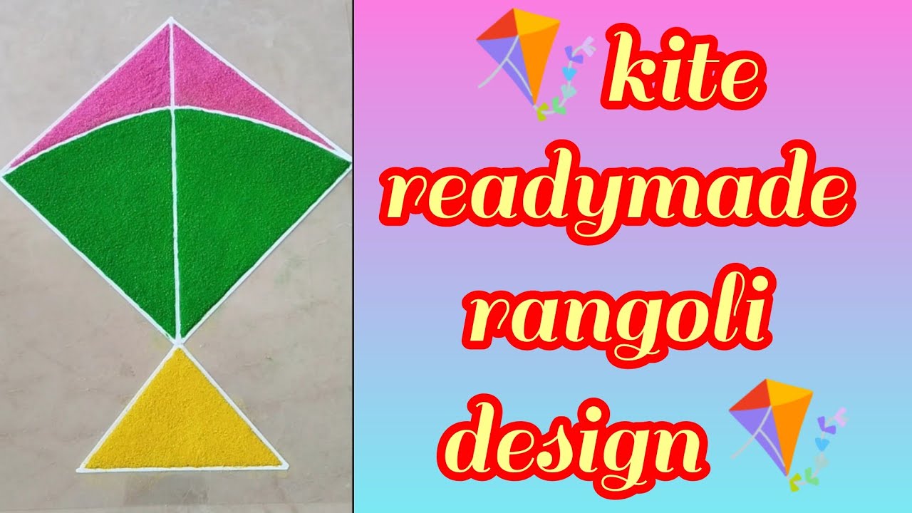 ✨🪁how to make Green & Pink ready kite rangoli 🪁✨#🩷💚kite rangoli