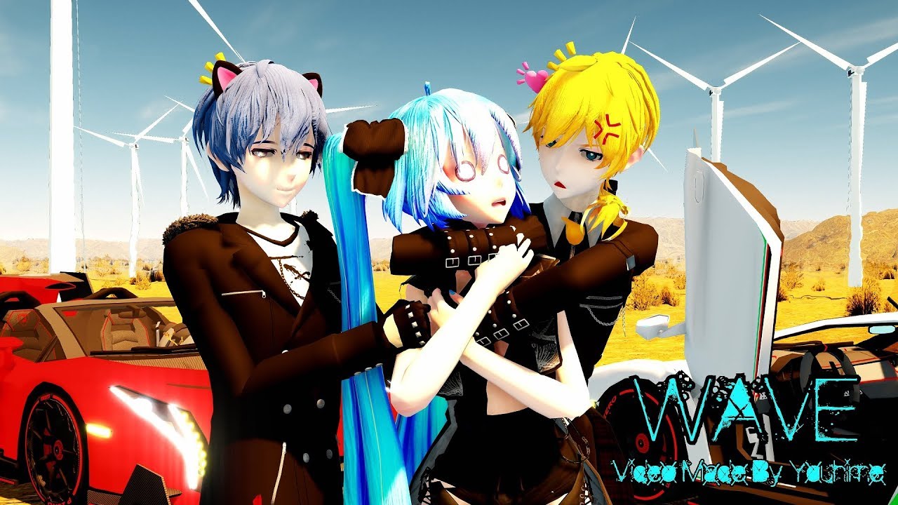 [MMD] WAVE  [Miku Len Kaito] Remake with new model