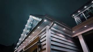 RGB roofline lights 🌈✨Controlled by app, even 8,000 miles away. Smart warm architectural lighting.🏡💡