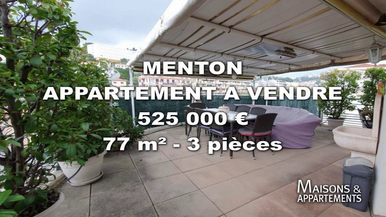 MENTON APPARTEMENT A VENDRE 525 000 € 77 m² 3 pièces YouTube