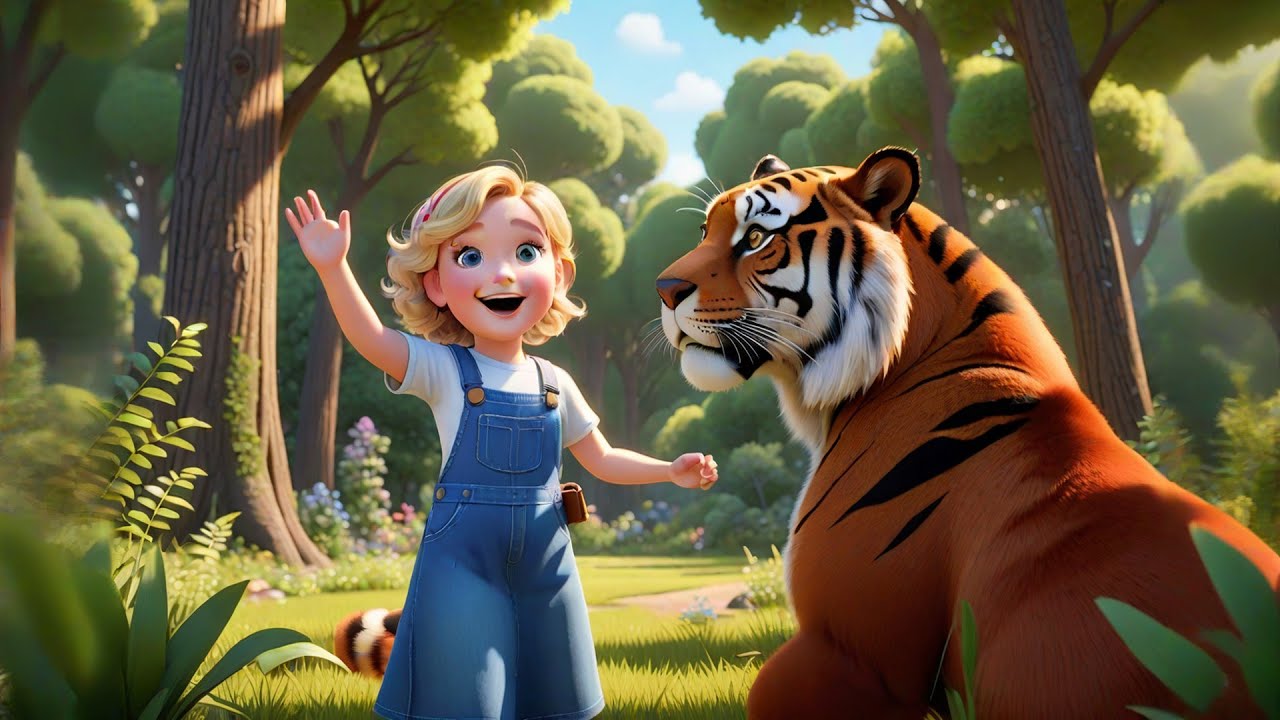 Baby and the Tiger | Nursery Rhymes for Kids | Jungle Animal Song and Preschool Learning