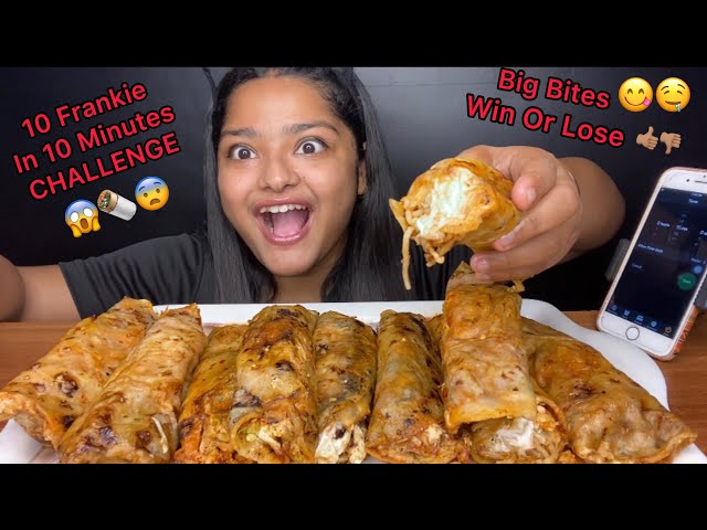 10 FRANKIE IN 10 MINUTES CHALLENGE, BIG BITES, INDIAN MUKBANG