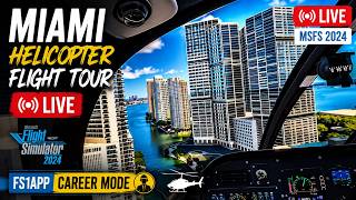 🔴LIVE | HELICOPTER FLIGHT TOUR AT MIAMI ] PILOT VR POV screenshot 4