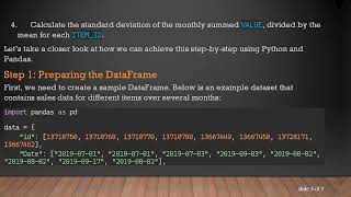 How to Groupby, Sum, and Calculate Standard Deviation Divided by Mean in Python Using Pandas