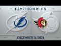 NHL Highlights | Lightning vs. Senators - Dec. 11, 2021