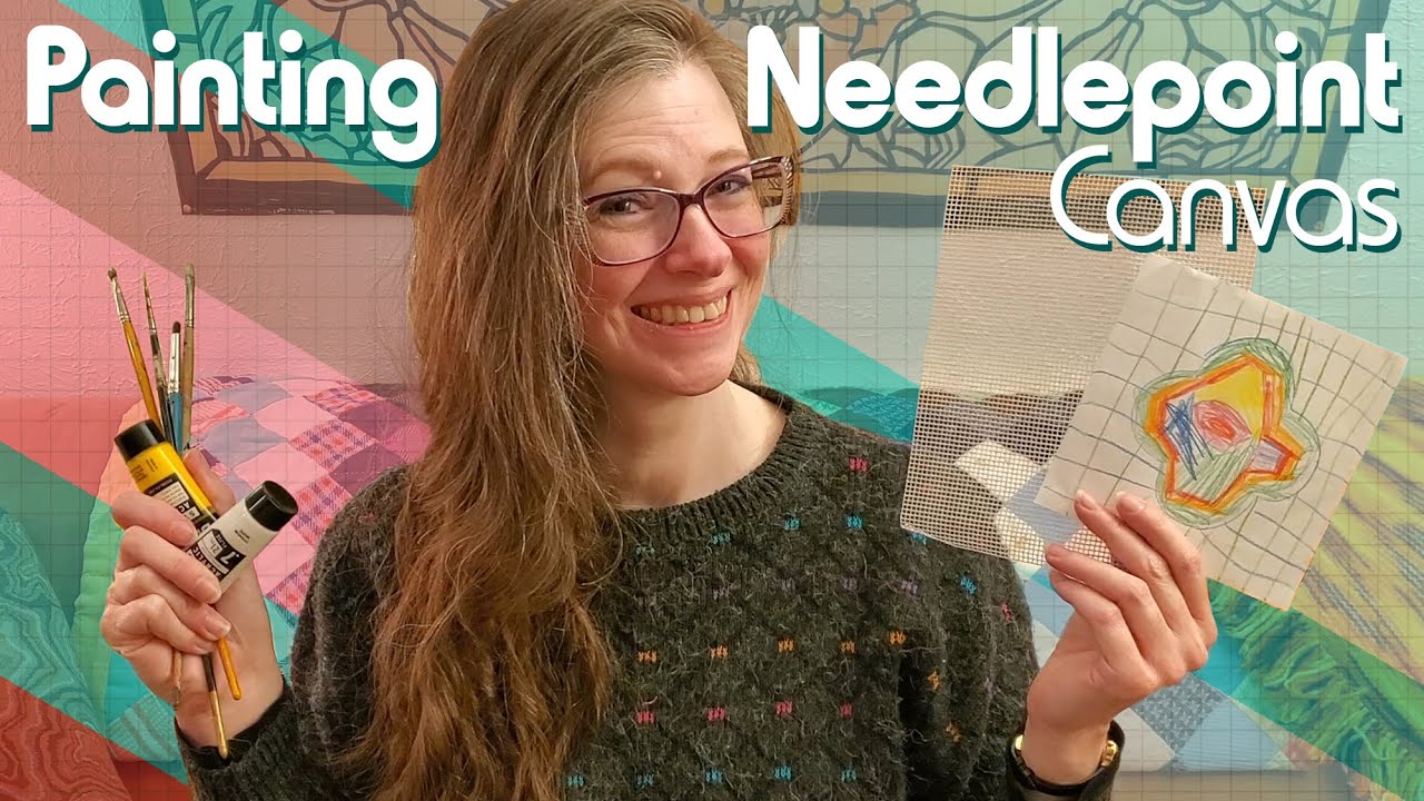 Paint a NEEDLEPOINT canvas with me!