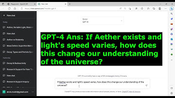 GPT-4 Ans: If Aether exists and light speed varies, how does it alter our cosmic understanding?