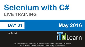 Selenium with C# Live Training Day 01 Training on Automation Testing using Selenium Webdriver and C#