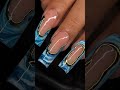 Blue Ocean Marble French #customnails #luxurynails #nailart #pressonnails