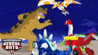 Dinobots are Back In Town!  | Transformers Rescue Bots | Cartoons for Kids | Transformers TV