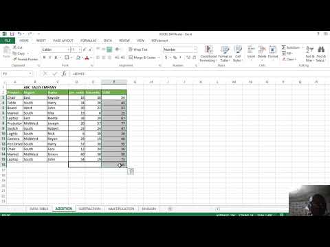 ARITMETIC OPERATION IN EXCEL  -- (ADDITION, SUBTRACTION , MULTIPLICATION & DIVISION  )  - BASHCOM