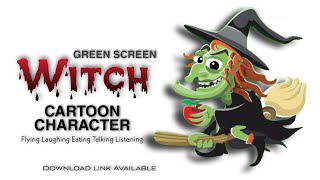 Witch | चुड़ैल । green screen | halloween ghost women cartoon character | laughing | eating | talking