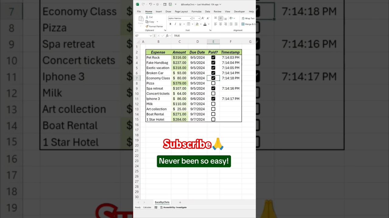 🙏 how to track payments in excel using checkboxes  