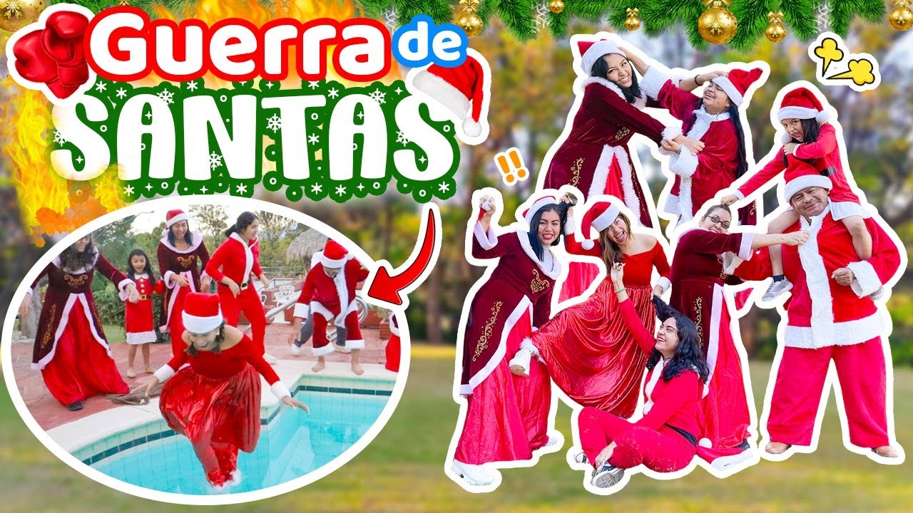 04- 😈GUERRA DE SANTAS🎅🏼🥊 ¡RETOS NAVIDEÑOS en FAMILIA!🔥Atrapa al PerriReno🦌 y ➕| NAVIDAD MERLIN