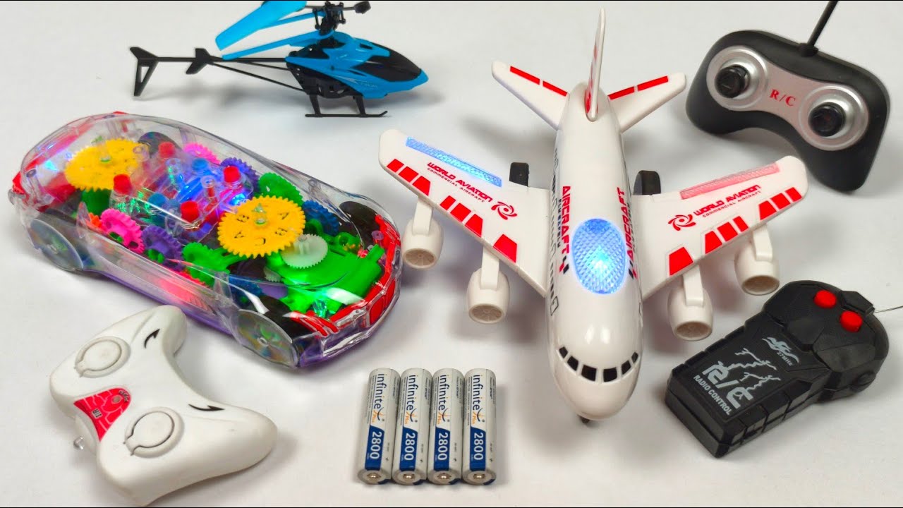 Radio control airplane and Transparent 3D Lights Gears Car | RC AEROBUS | Aeroplane | Rc Helicopter