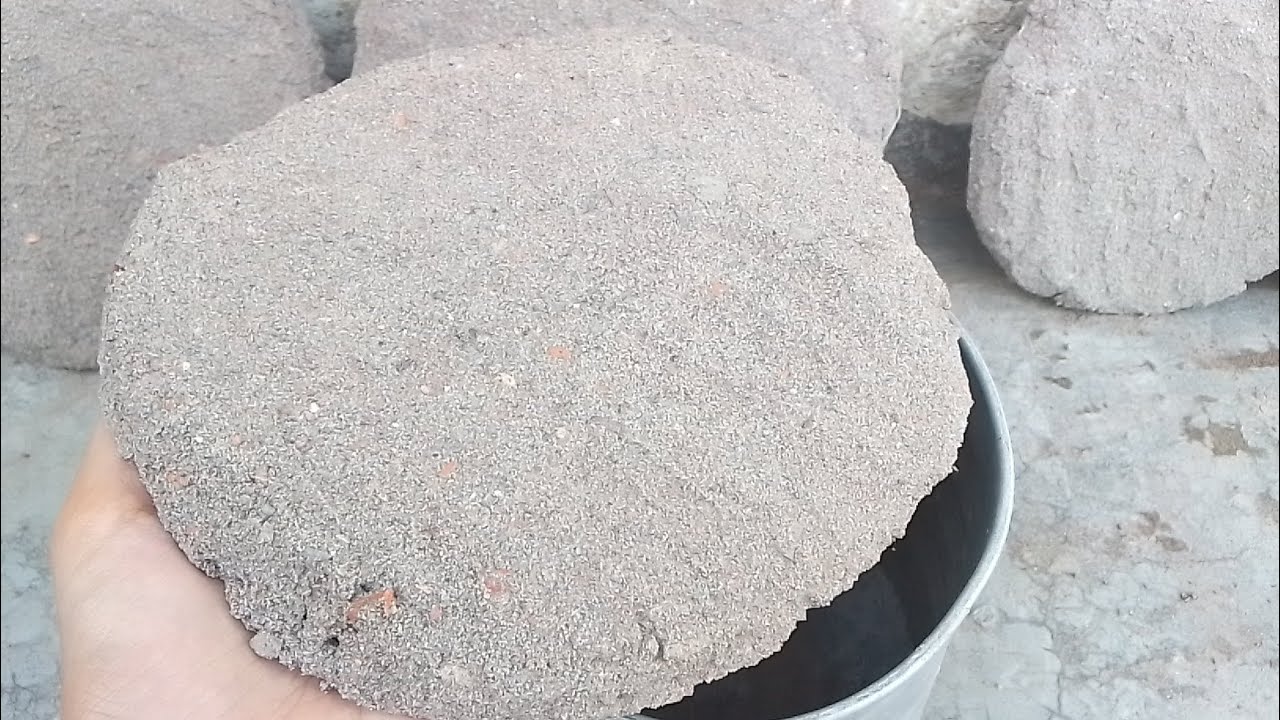Gritty sand cement beautiful slabs dusty dry and water 💦 crumbling ASMR 