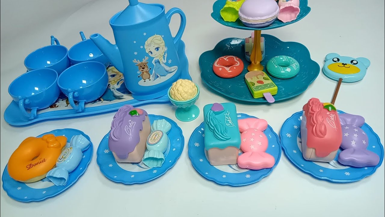 Satisfying With Unboxing Blue Teapot Set, Cake, Ice Cream & Candy Toys Review | ASMR