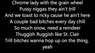ASAP Rocky Thuggin' Noise Lyrics On Screen ( ASAP MOB )