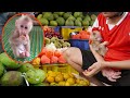 Depression baby monkey already know how to eat fruit | Rescue depression baby monkey