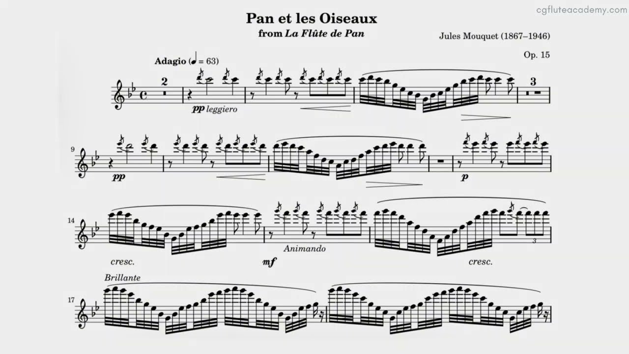 Jules Mouquet – La flûte de Pan (Op. 15), 2nd movt ♩=48 (Slow