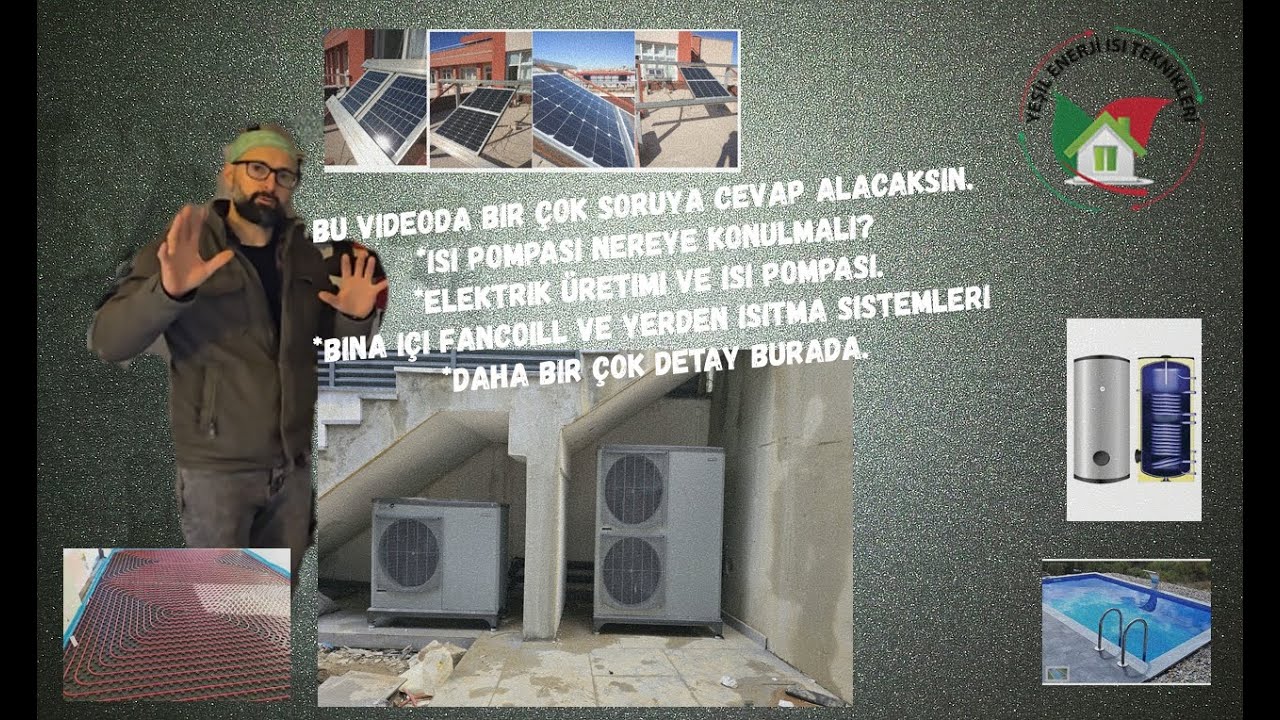 Kendi elektiriğini üreterek Isı pompası ile ısıtma + soğutma + sıcaksu + havuz ısıtma