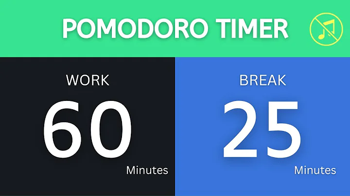 60 / 25 Pomodoro Timer - No Music - Deep Focus - Study Timer 85 Minutes