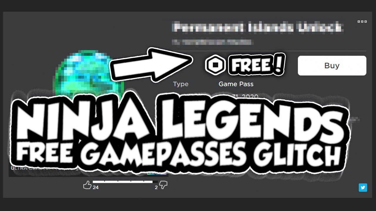 Ninja Legends Free Game Passes Glitch Youtube - roblox free game pass glitch