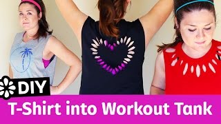 3 Easy DIY TShirt Cutting Ideas for Workout Tank Tops | Sea Lemon