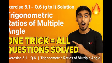 Class10 Optional Mathematics  exercise 5.1 solution 6 g to i  Trigonometric Ratio of Multiple Angle