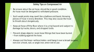 Safety toolbox talk 62 -Safety Tips on Compressed Air