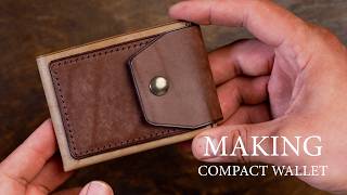 Making EDC leather wallet. Leather craft for beginners