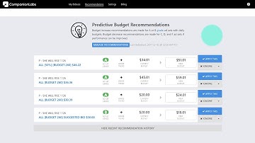 Predictive Budget Recommendations
