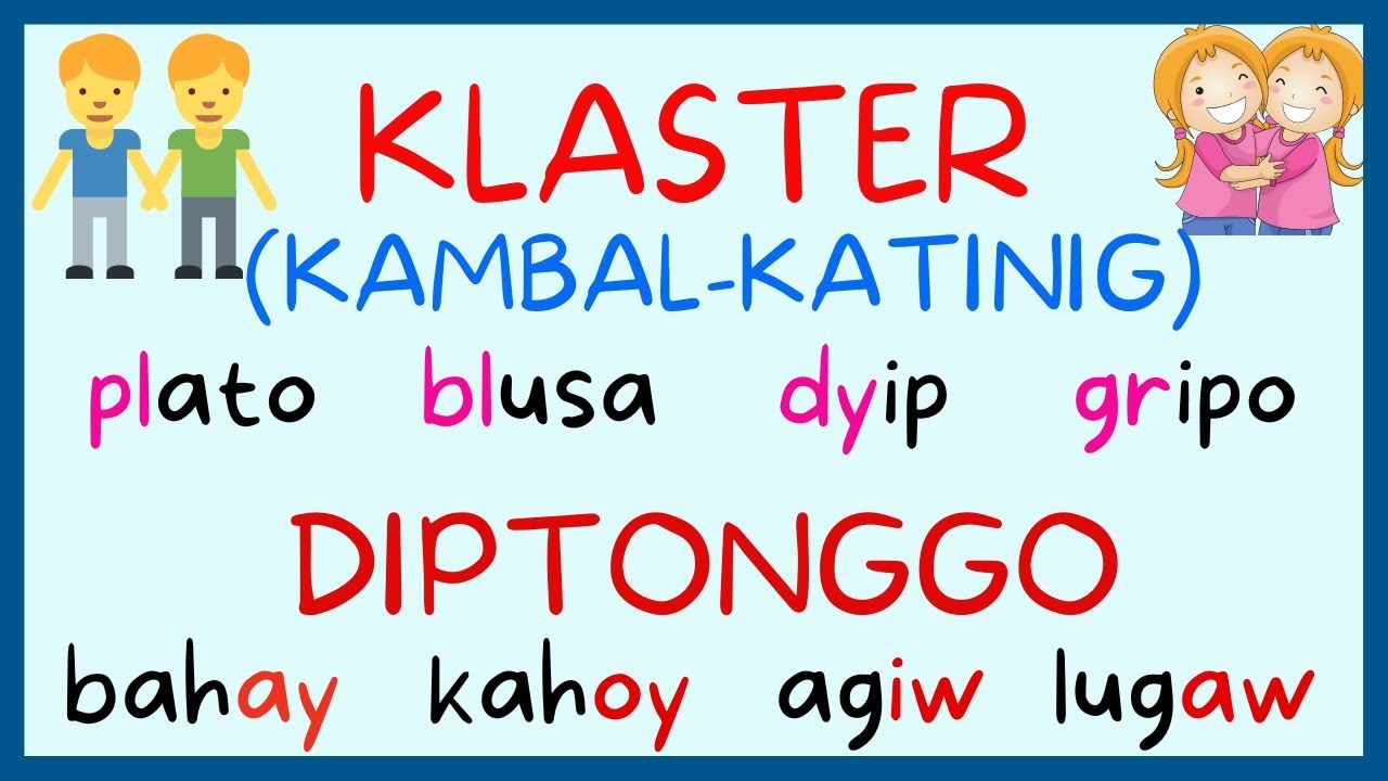 Klaster Kambal Katinig At Diptonggo Youtube