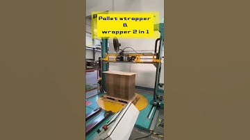 Automatic pallet wrapping and strapping combine machine ,Top press pallet strapping machine