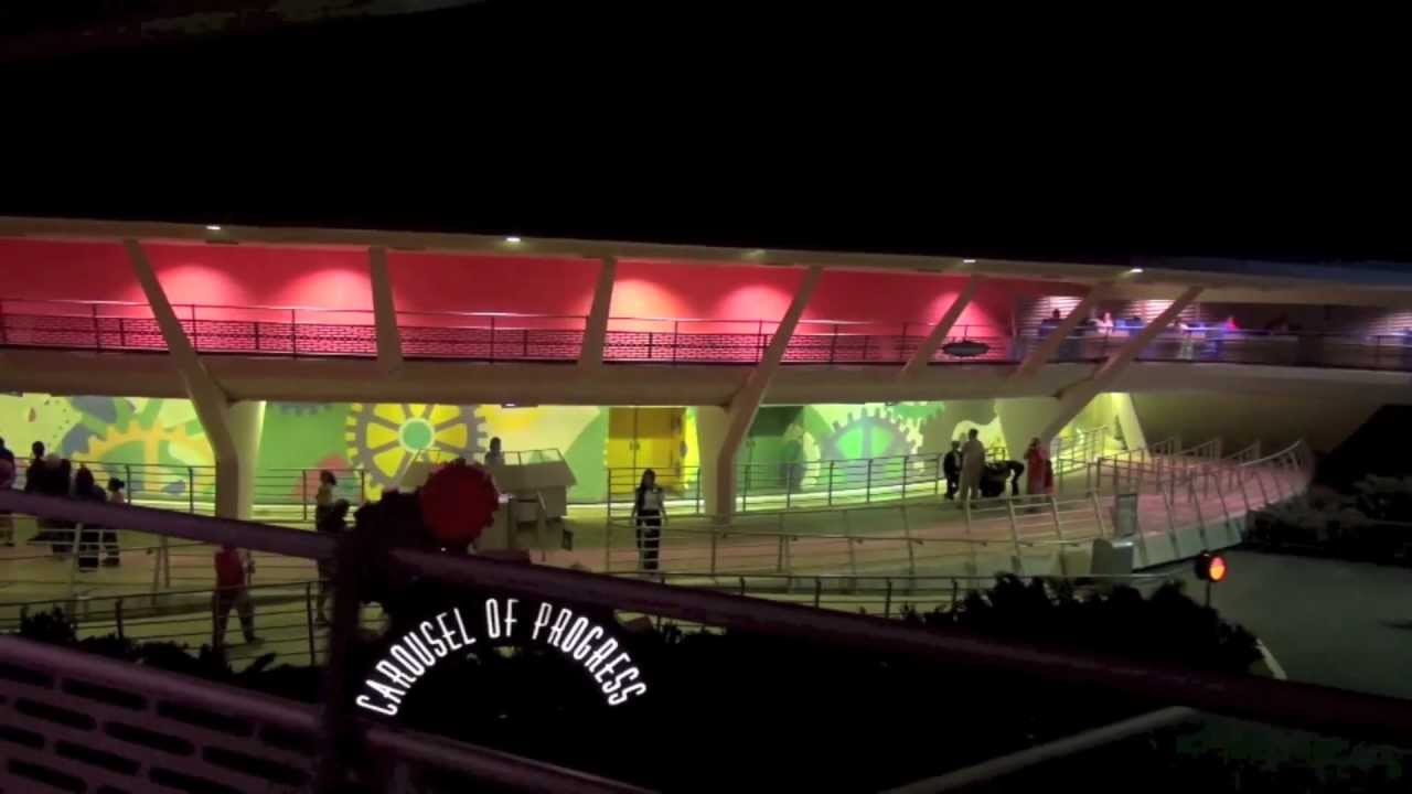 Tomorrowland Transit Authority Peoplemover at Night - Magic Kingdom - Walt Disney World HD