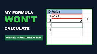 Excel Formula Showing as Text Instead of Calculating Here's the Fix